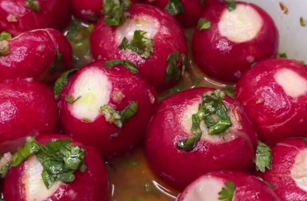 Вкусная закуска из редиски к шашлыку. Записывайте рецепт